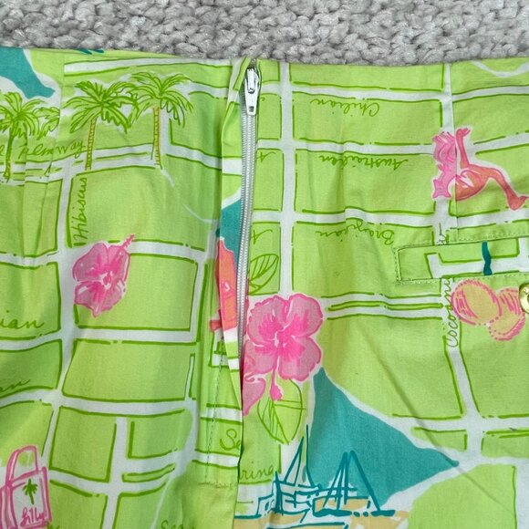 Lilly Pulitzer Green Pink Tropical Skirt VINTAGE Womens 10 - Picture 5 of 7